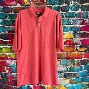 Tommy Bahama Relax Pink Short Sleeve Polo Shirt 100% Cotton Size Large
